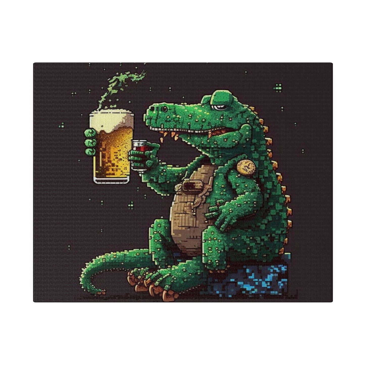 Crocodile with Beer#2 - Canva