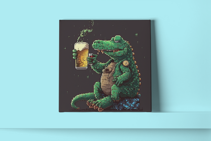 Crocodile with Beer#2 - Canva